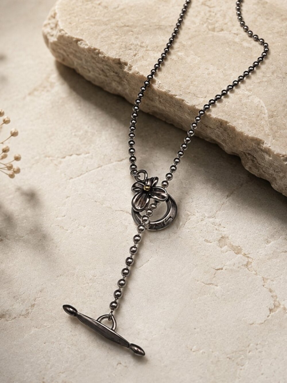 Ann King Lariat Neclace .925 & 18kt